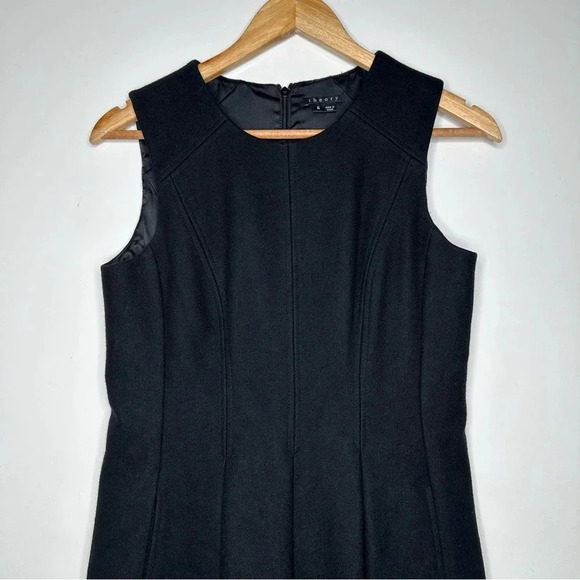 Theory Adison Heavy Wool Blend Fit & Flare Dress in Black Size 6 - Picture 3 of 10